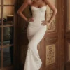 Solaine Ivory Lace Corset Maxi Dress Solaine Ivory Lace Corset Maxi Dress