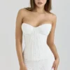 Solaine Ivory Lace Corset Maxi Dress Solaine Ivory Lace Corset Maxi Dress