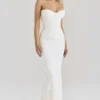 Solaine Ivory Lace Corset Maxi Dress Solaine Ivory Lace Corset Maxi Dress