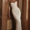 Solaine Ivory Lace Corset Maxi Dress Solaine Ivory Lace Corset Maxi Dress