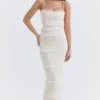 Solana Ivory Sequin Pleat Maxi Dress Solana Ivory Sequin Pleat Maxi Dress