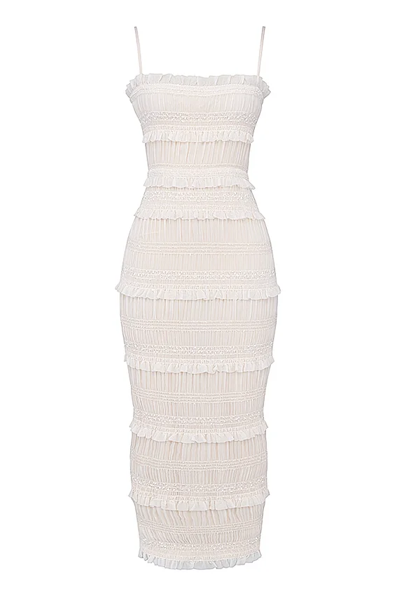 Solana Ivory Sequin Pleat Maxi Dress Solana Ivory Sequin Pleat Maxi Dress