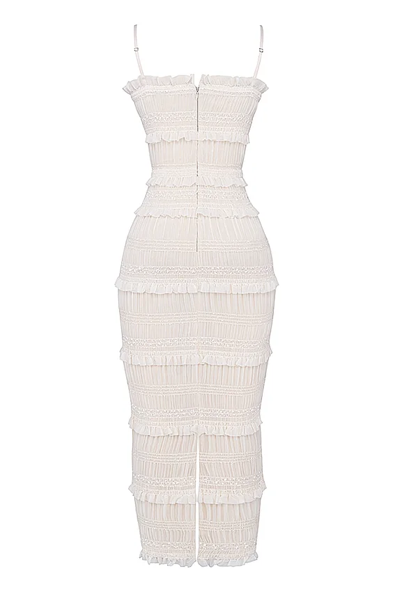 Solana Ivory Sequin Pleat Maxi Dress Solana Ivory Sequin Pleat Maxi Dress
