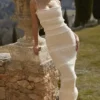 Solana Ivory Sequin Pleat Maxi Dress Solana Ivory Sequin Pleat Maxi Dress