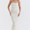 Solana Ivory Sequin Pleat Maxi Dress Solana Ivory Sequin Pleat Maxi Dress
