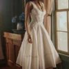 Solana White Cotton Waist Cinch Midi Sundress Solana White Cotton Waist Cinch Midi Sundress