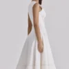 Solana White Cotton Waist Cinch Midi Sundress Solana White Cotton Waist Cinch Midi Sundress