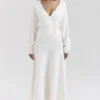 Solara Ivory Wool Mix Flared Midi Skirt Solara Ivory Wool Mix Flared Midi Skirt