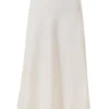 Solara Ivory Wool Mix Flared Midi Skirt Solara Ivory Wool Mix Flared Midi Skirt