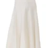 Solara Ivory Wool Mix Flared Midi Skirt Solara Ivory Wool Mix Flared Midi Skirt