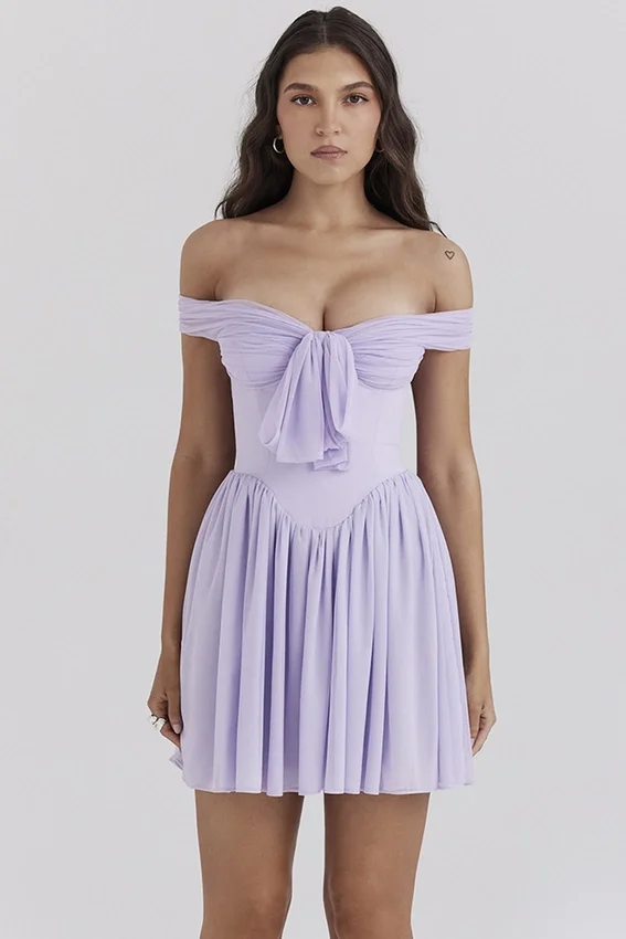 Soleil Orchid Off Shoulder Mini Dress Soleil Orchid Off Shoulder Mini Dress