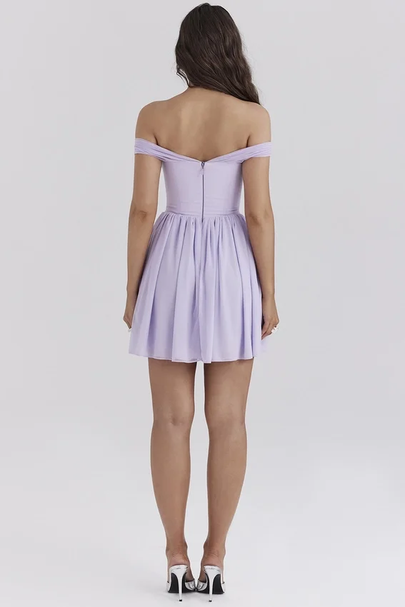 Soleil Orchid Off Shoulder Mini Dress Soleil Orchid Off Shoulder Mini Dress