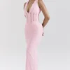 Sophina Perfectly Pink Broderie Anglais Plunge Maxi Dress Sophina Perfectly Pink Broderie Anglais Plunge Maxi Dress