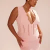 Sophina Perfectly Pink Broderie Anglais Plunge Maxi Dress Sophina Perfectly Pink Broderie Anglais Plunge Maxi Dress