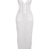 Sophina White Cotton Broderie Anglais Plunge Maxi Dress Sophina White Cotton Broderie Anglais Plunge Maxi Dress