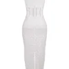Sophina White Cotton Broderie Anglais Plunge Maxi Dress Sophina White Cotton Broderie Anglais Plunge Maxi Dress