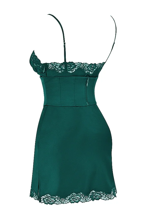 Soraya Forest Satin Slip Dress Soraya Forest Satin Slip Dress