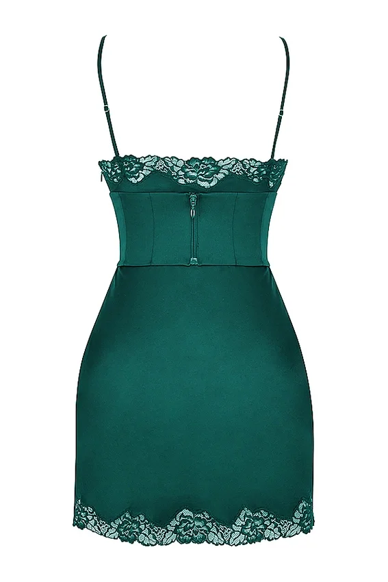 Soraya Forest Satin Slip Dress Soraya Forest Satin Slip Dress