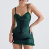 Soraya Forest Satin Slip Dress Soraya Forest Satin Slip Dress