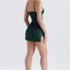Soraya Forest Satin Slip Dress Soraya Forest Satin Slip Dress