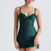Soraya Forest Satin Slip Dress Soraya Forest Satin Slip Dress