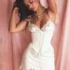Soraya Ivory Satin Slip Dress Soraya Ivory Satin Slip Dress