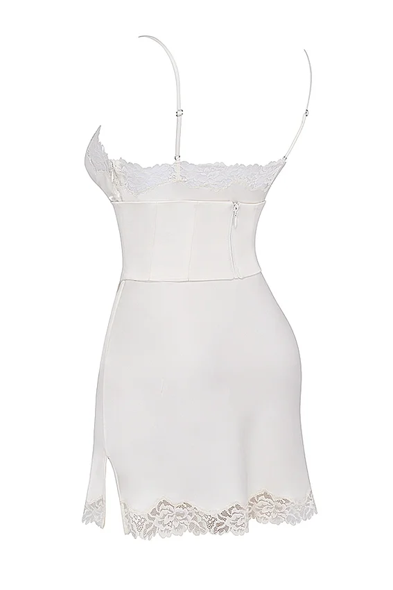 Soraya Ivory Satin Slip Dress Soraya Ivory Satin Slip Dress