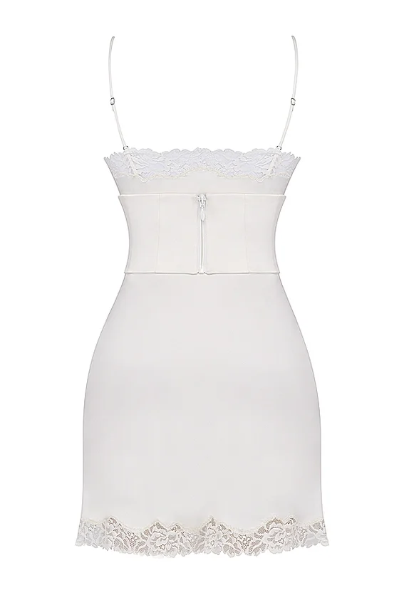 Soraya Ivory Satin Slip Dress Soraya Ivory Satin Slip Dress