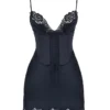 Soraya Navy Satin Slip Dress Soraya Navy Satin Slip Dress