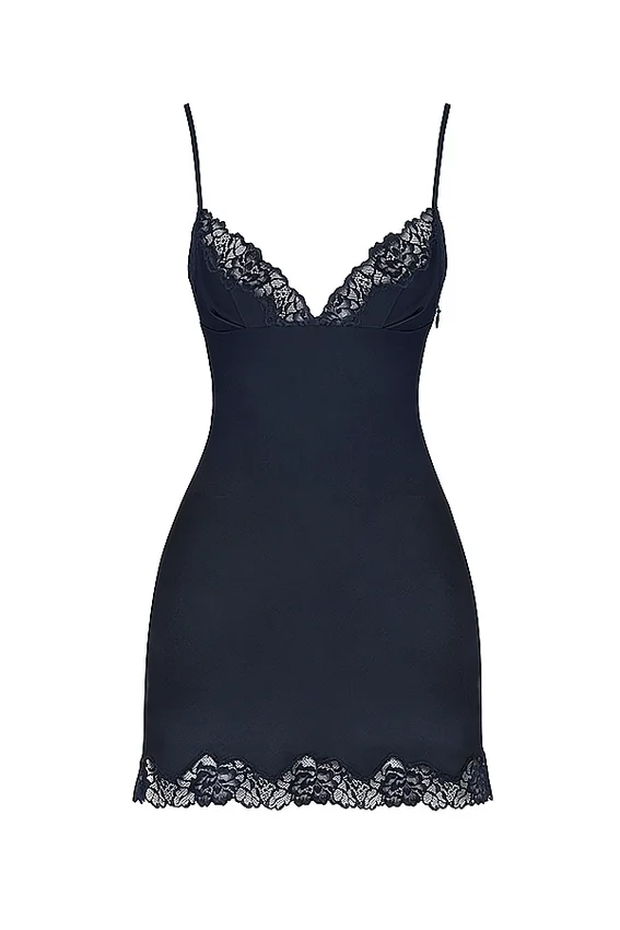 Soraya Navy Satin Slip Dress Soraya Navy Satin Slip Dress