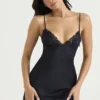 Soraya Navy Satin Slip Dress Soraya Navy Satin Slip Dress