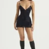 Soraya Navy Satin Slip Dress Soraya Navy Satin Slip Dress