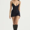 Soraya Navy Satin Slip Dress Soraya Navy Satin Slip Dress