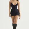 Soraya Navy Satin Slip Dress Soraya Navy Satin Slip Dress