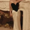 Sorcha Black & Champagne Corset Maxi Gown