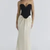 Sorcha Black & Champagne Corset Maxi Gown