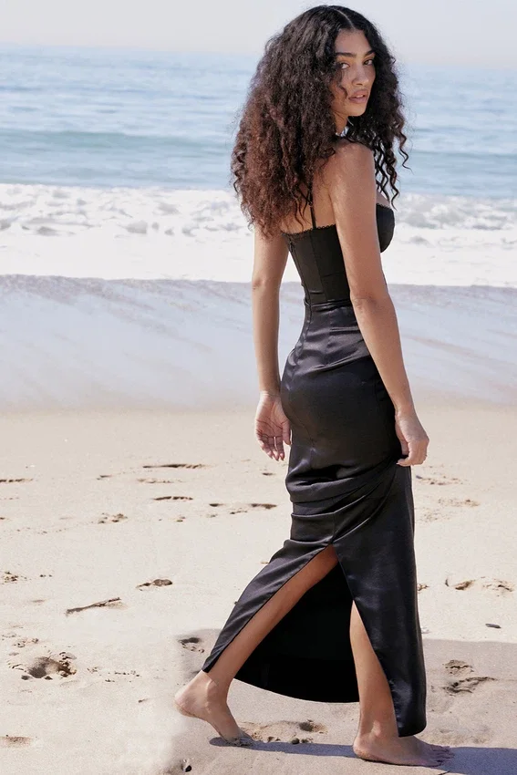Stefania Black Corset Maxi Dress Stefania Black Corset Maxi Dress