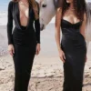 Stefania Black Corset Maxi Dress Stefania Black Corset Maxi Dress