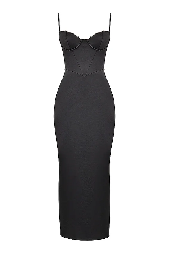 Stefania Black Corset Maxi Dress Stefania Black Corset Maxi Dress
