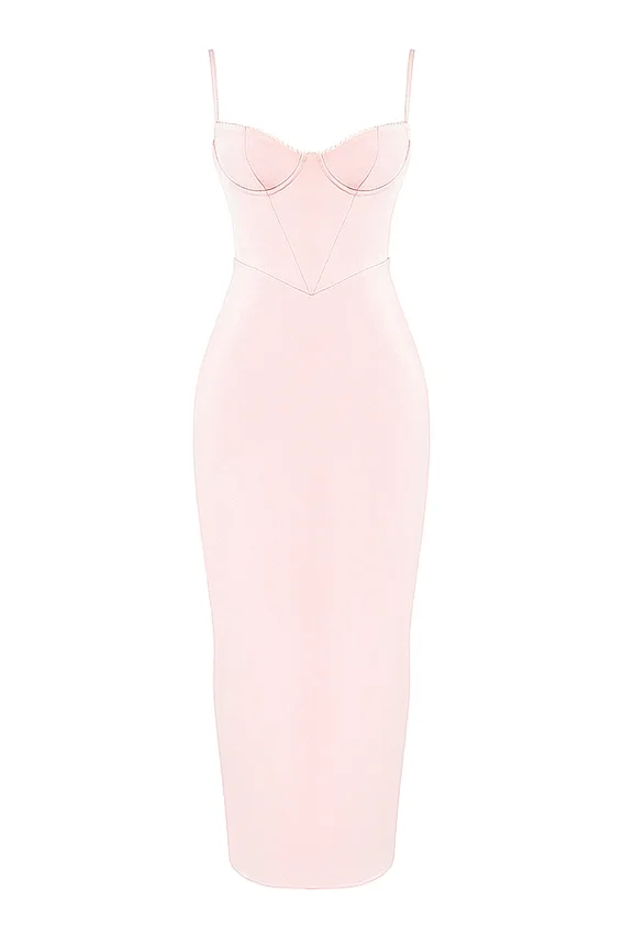 Stefania Soft Peach Corset Maxi Dress Stefania Soft Peach Corset Maxi Dress