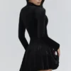 Stella Black Velvet Keyhole Mini Dress Stella Black Velvet Keyhole Mini Dress