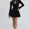 Stella Black Velvet Keyhole Mini Dress Stella Black Velvet Keyhole Mini Dress