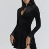 Stella Black Velvet Keyhole Mini Dress Stella Black Velvet Keyhole Mini Dress