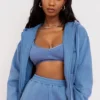 Storm Azure Cotton Fleece-Back Zip Through Hoodie Storm Azure Cotton Fleece-Back Zip Through Hoodie