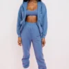 Storm Azure Cotton Fleece-Back Zip Through Hoodie Storm Azure Cotton Fleece-Back Zip Through Hoodie