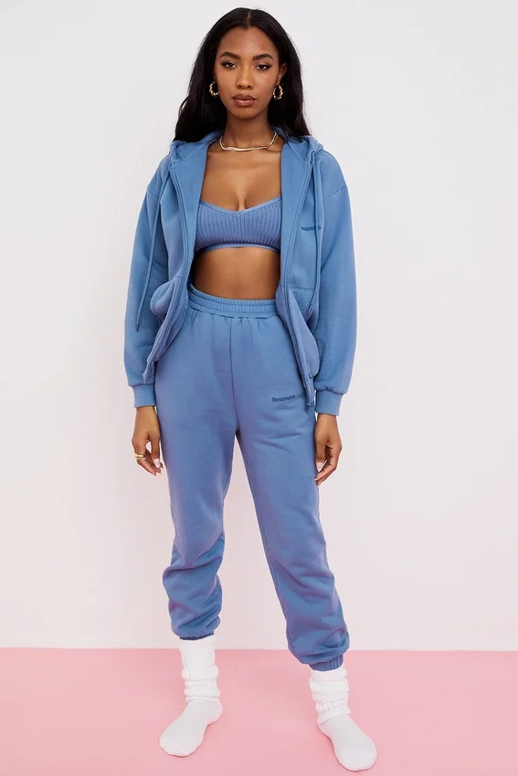 Storm Azure Cotton Fleece-Back Zip Through Hoodie Storm Azure Cotton Fleece-Back Zip Through Hoodie