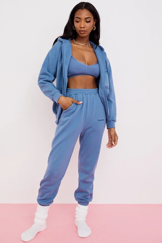 Storm Azure Cotton Fleece-Back Zip Through Hoodie Storm Azure Cotton Fleece-Back Zip Through Hoodie