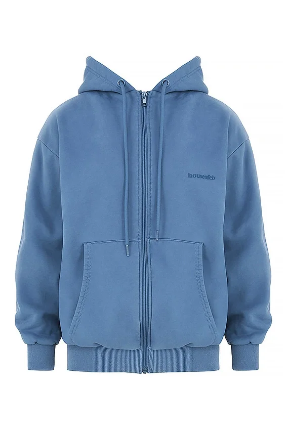 Storm Azure Cotton Fleece-Back Zip Through Hoodie Storm Azure Cotton Fleece-Back Zip Through Hoodie