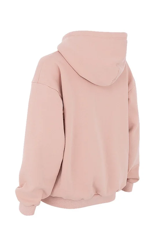 Storm Blush Cotton Fleece-Back Zip Through Hoodie Storm Blush Cotton Fleece-Back Zip Through Hoodie