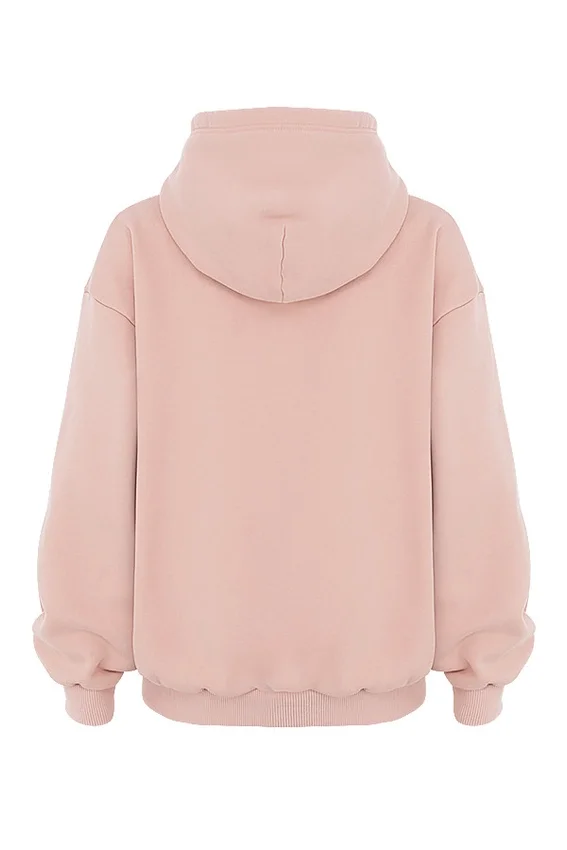 Storm Blush Cotton Fleece-Back Zip Through Hoodie Storm Blush Cotton Fleece-Back Zip Through Hoodie